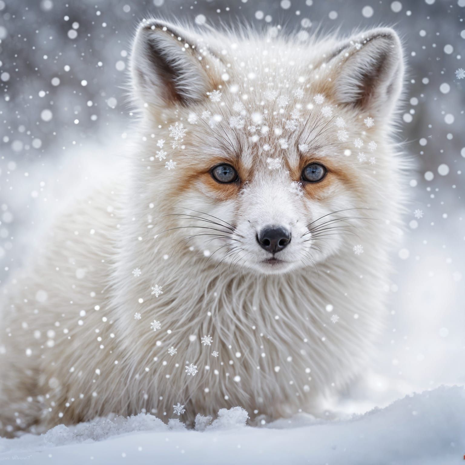 Snow Fox  by @Mystienight