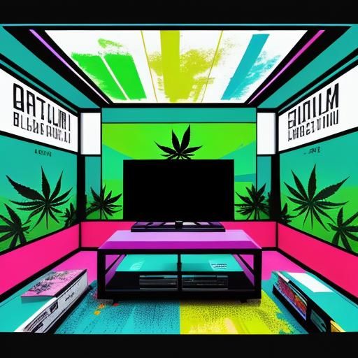 Marijuana on a tv ,big screen gta