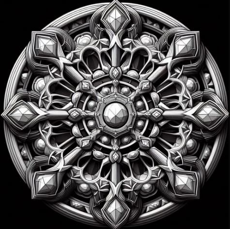 2/17/2025-Black and White Stained Glass Art By Archangel Tara