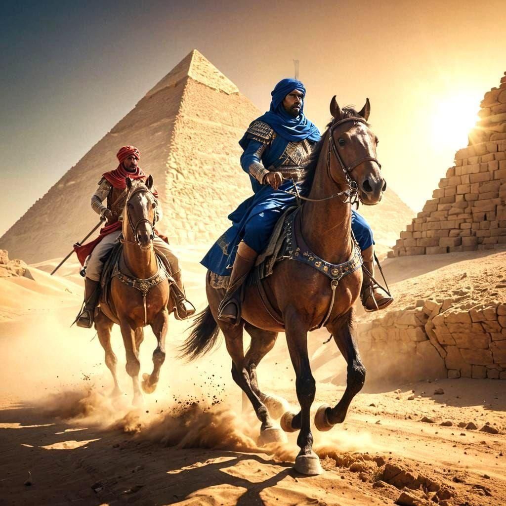 639: Arabian Cavalrymen near Pyramids