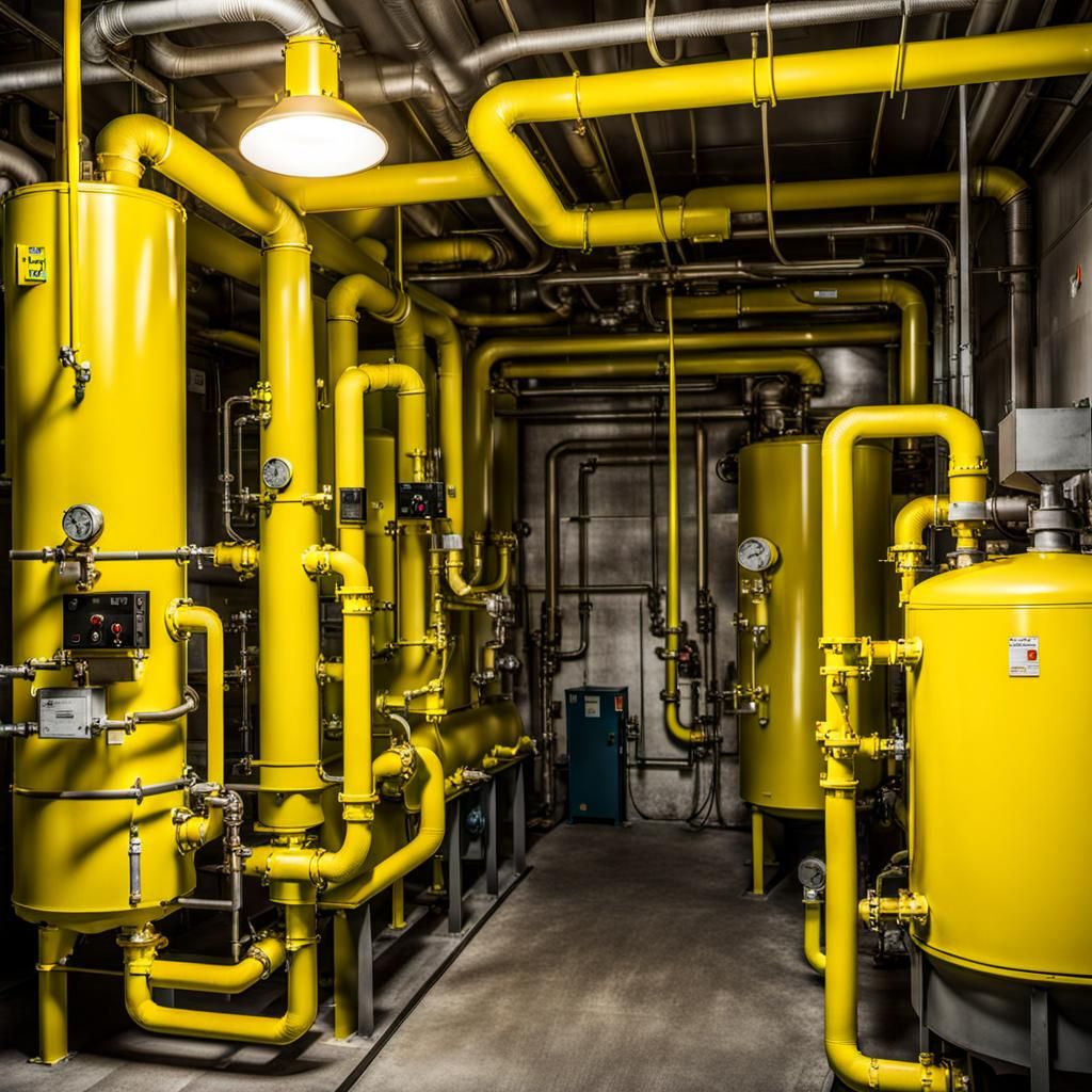 A yellow boiler room