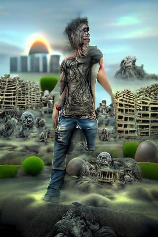 Zombies invasion, cemetery background, Zombies are coming ou...