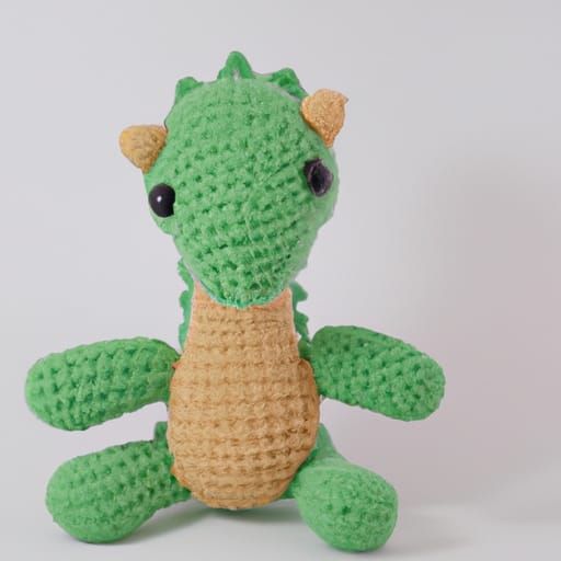 dinosaur plush made of yarn