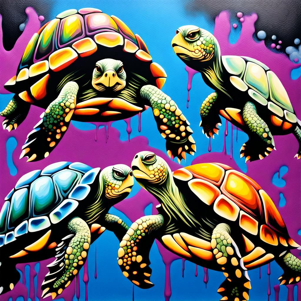 Angry turtles - AI Generated Artwork - NightCafe Creator