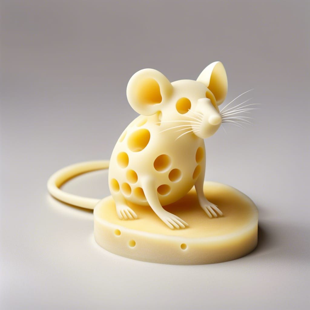 Swiss cheese mouse. AI Generated Artwork NightCafe Creator