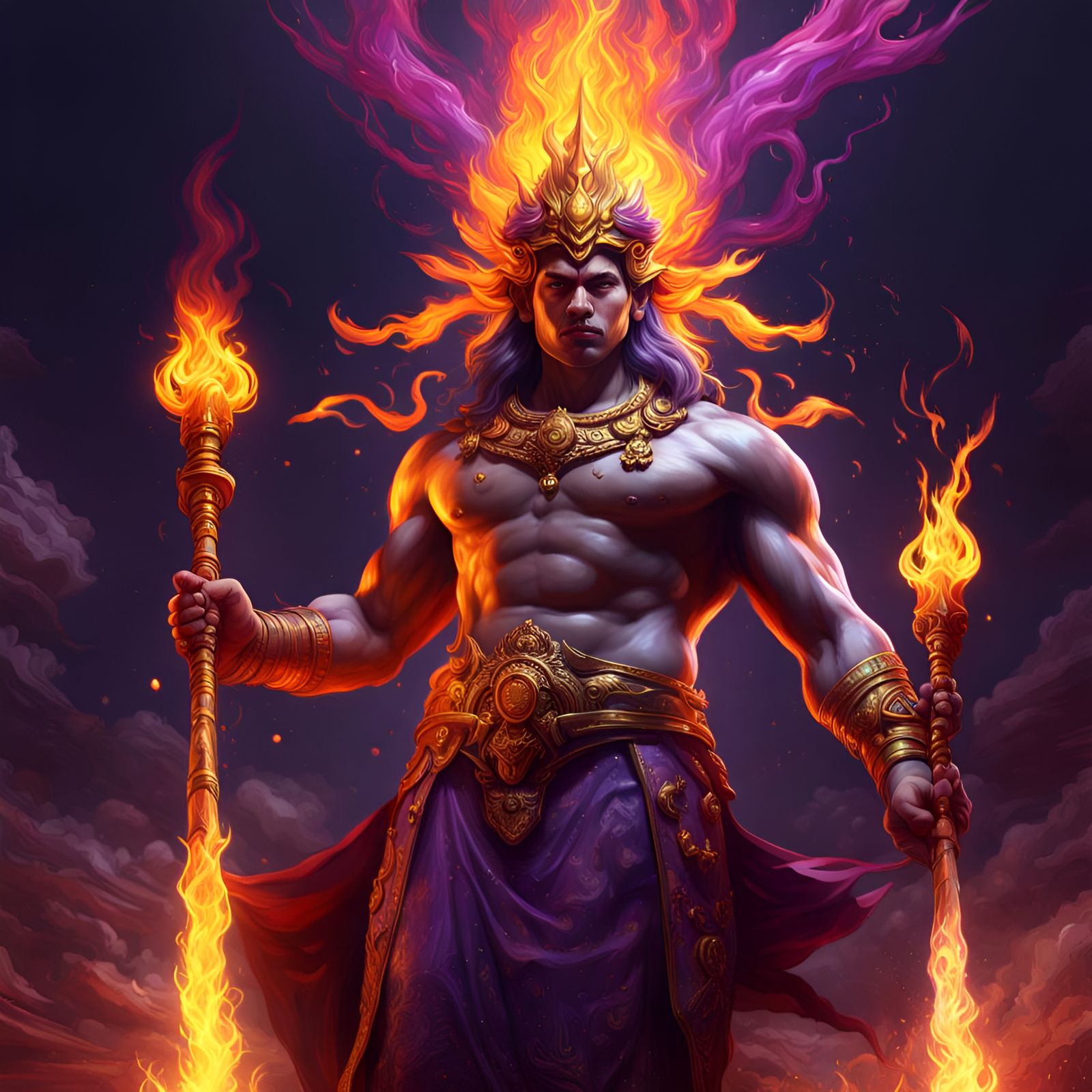 Agni, God of fire and technology - AI Generated Artwork - NightCafe Creator