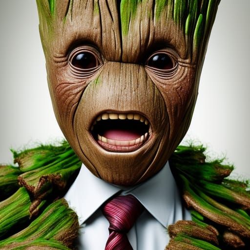 I am Groot in a suit