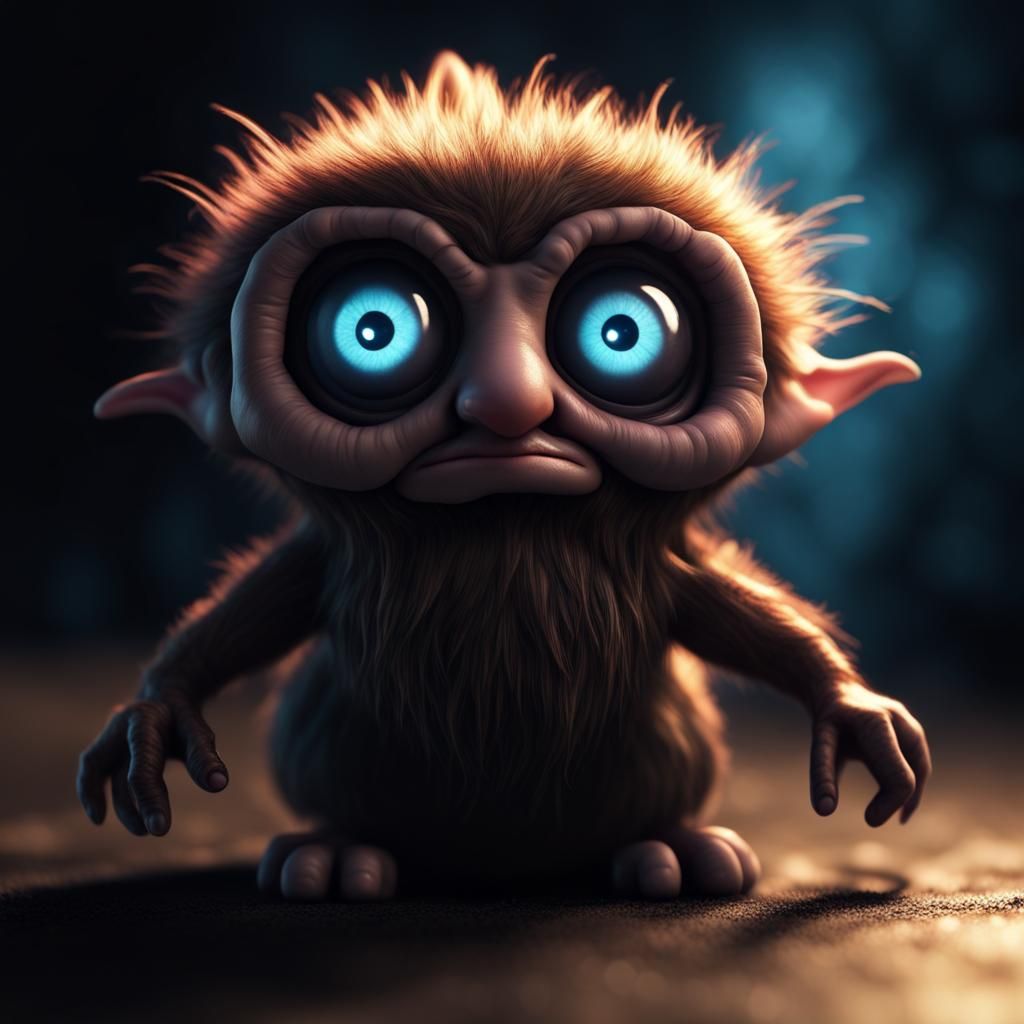 Chibi glowy cycloptic Fuzzy, cute adorable pleading bright cycloptic ...