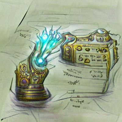 Detailed sketch of magic artifact