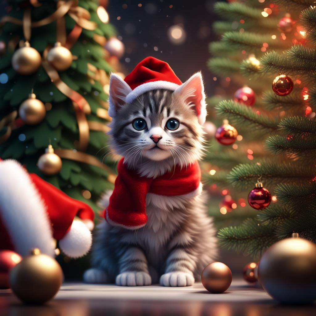 Santa Kitten  by @AuthorJohnW