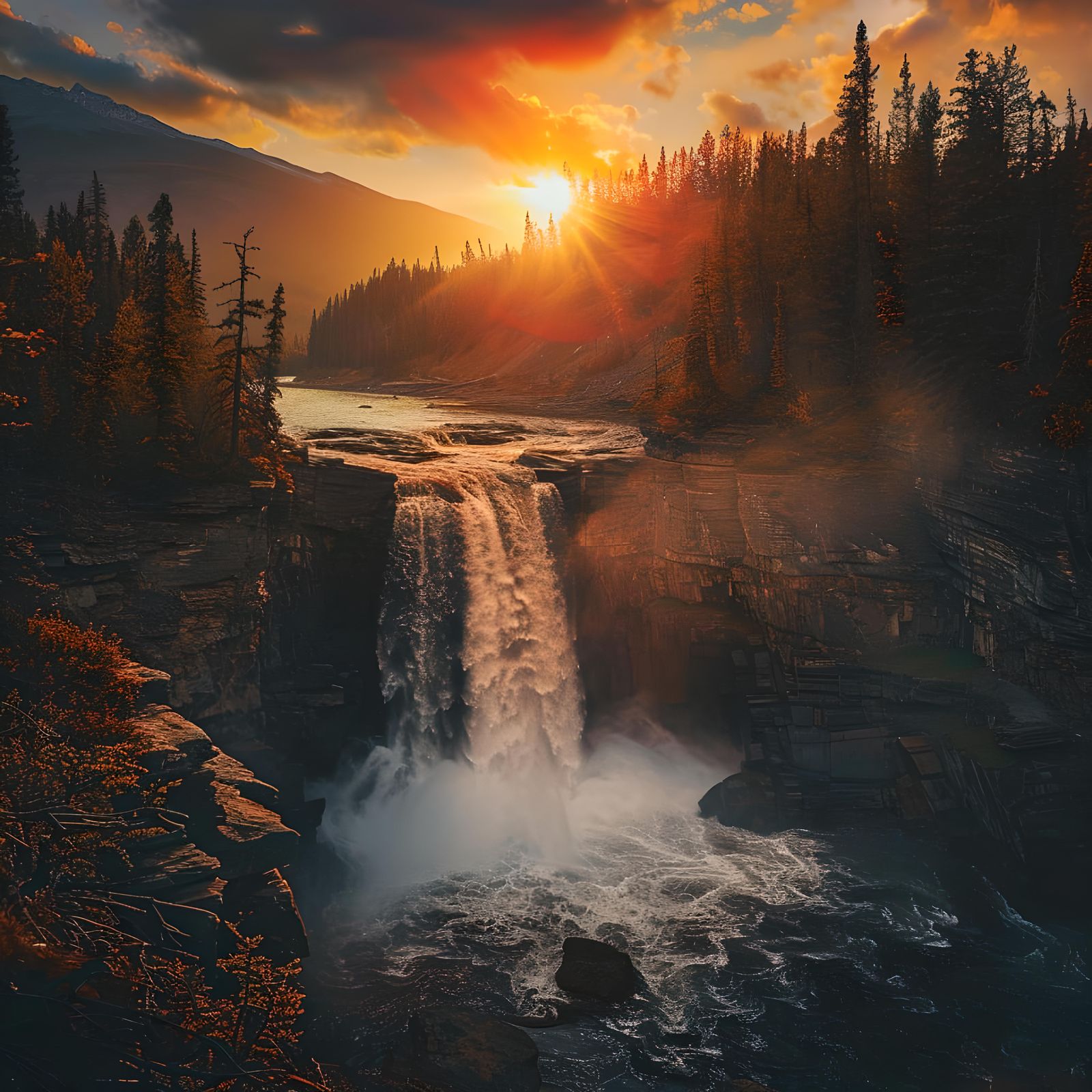 Sunset Waterfall