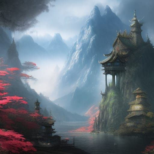 Fantastical Matte Painting with Intricate Details