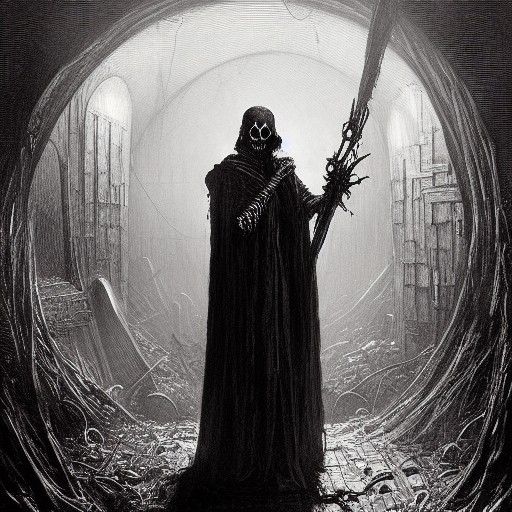 evil skeleton wizard
