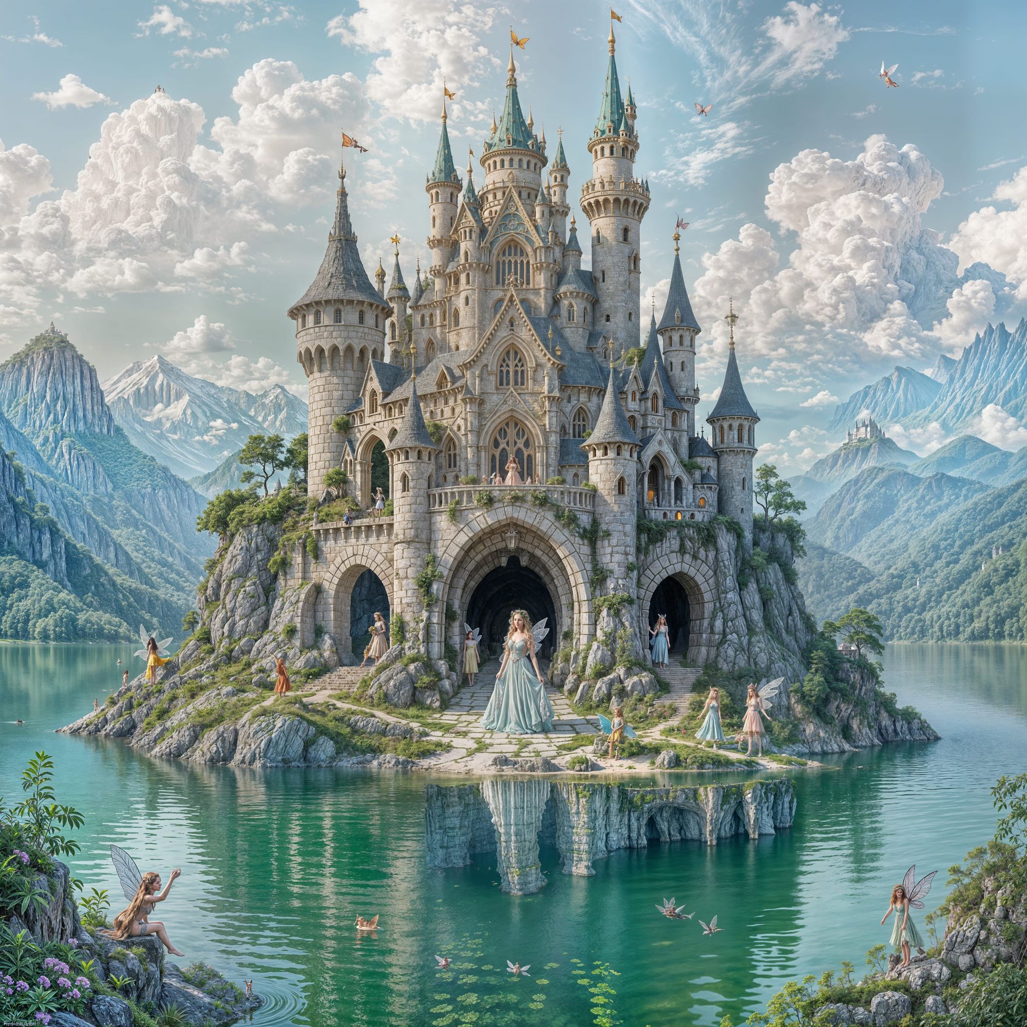 On an island in the middle of a lake there is a hill that is a network of caves. The hill with the caves although natural, almost looks like...