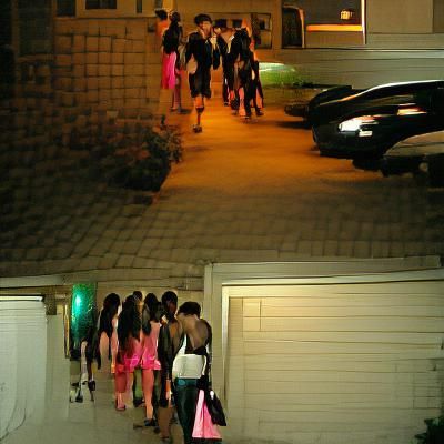 Girls boys going to club night