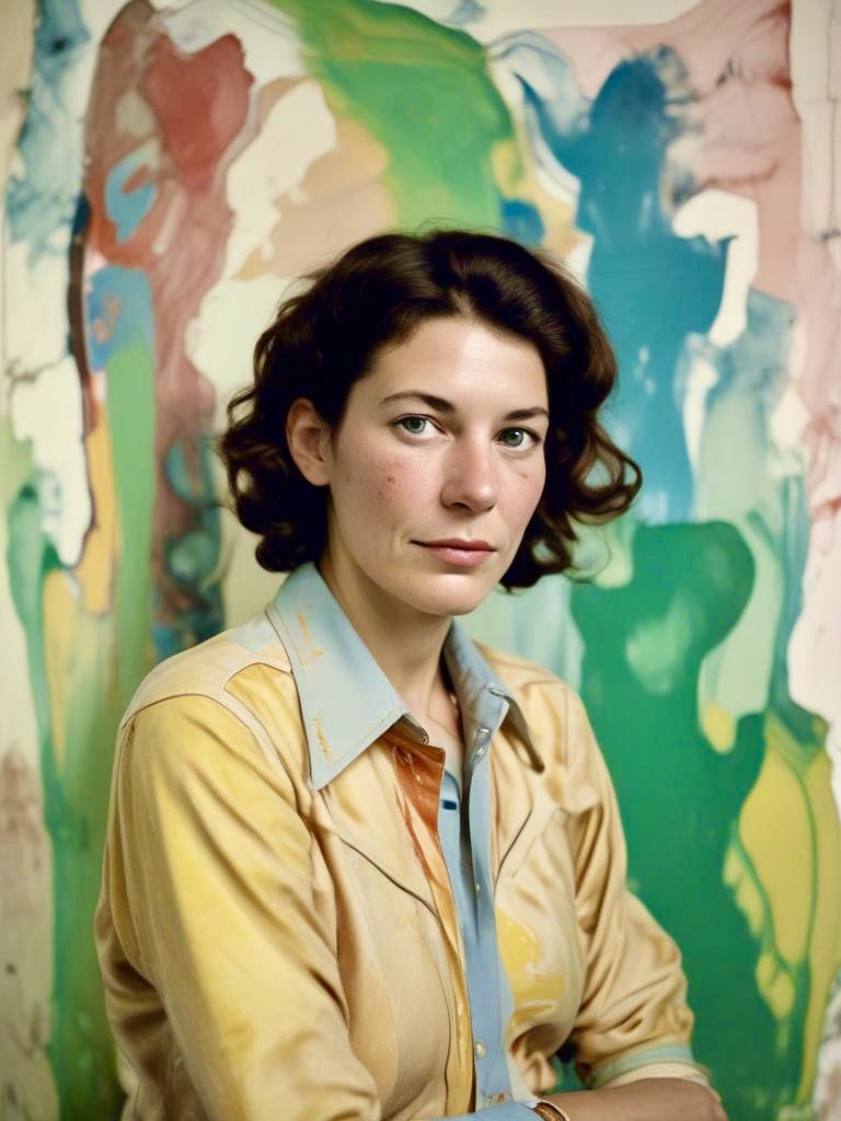 The artist in her studio