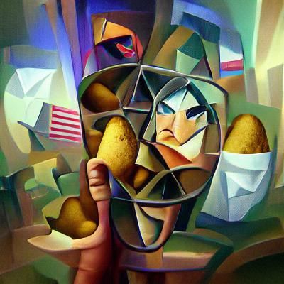 why are you a potato abstract cubism Euclidean Georgy Kuraso...