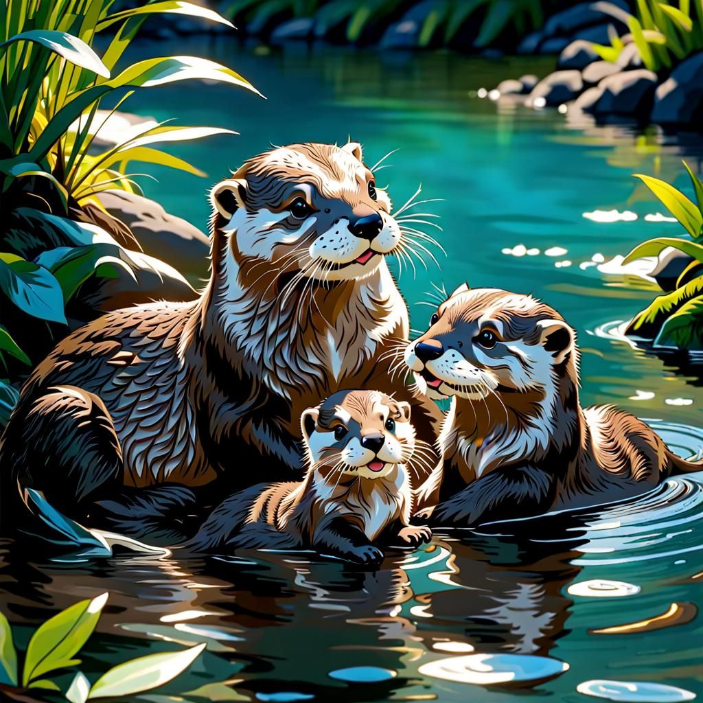 Adorable Otters At Play