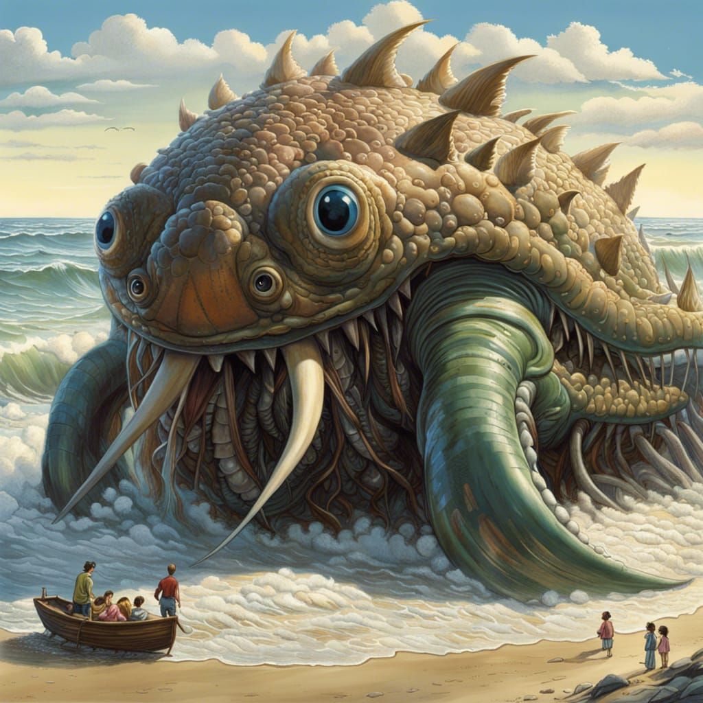 A massive, gelatinous creature washed up on the beaches of Providence