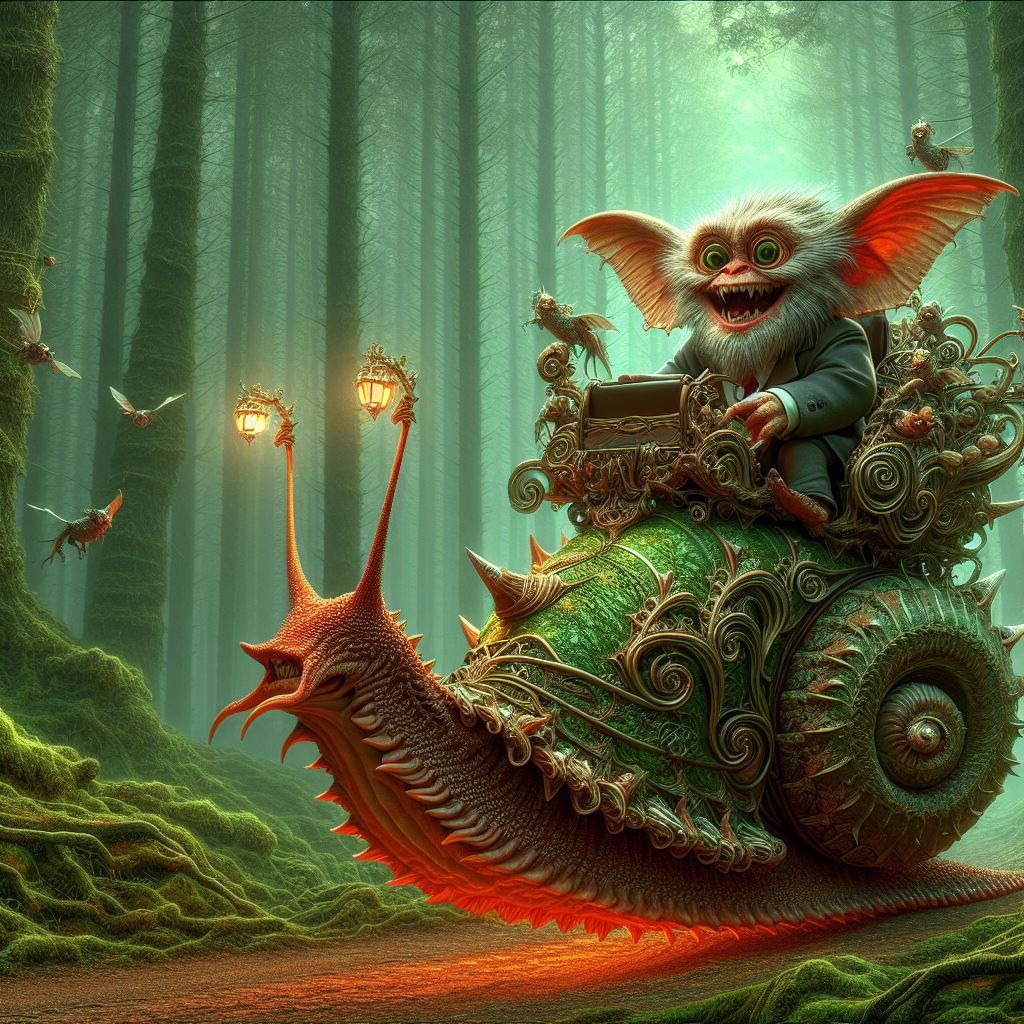 Gremlin on his snail