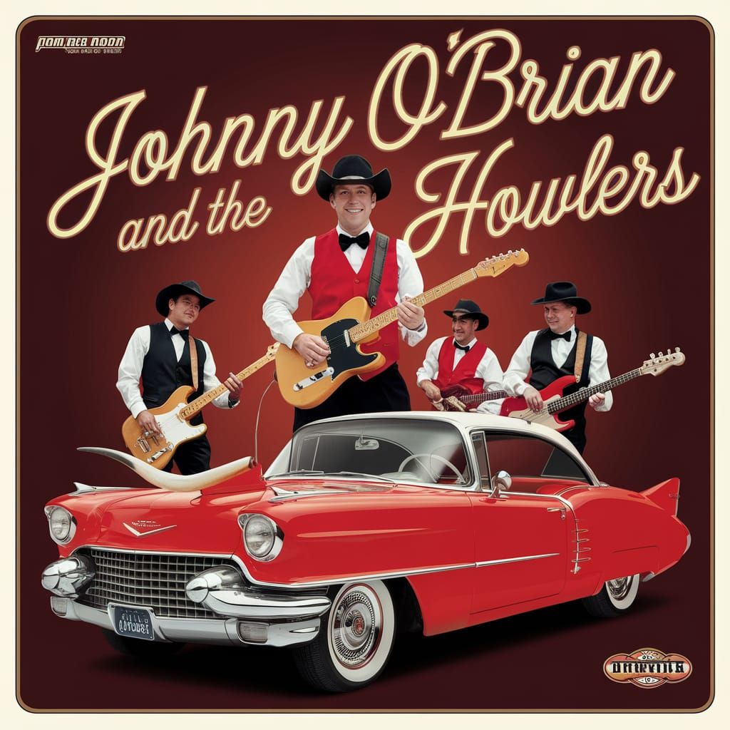 A Record Cover of a Rock-a-Billy Band "Johnny O'Brian and the Howlers"  by @Gary DeVeau