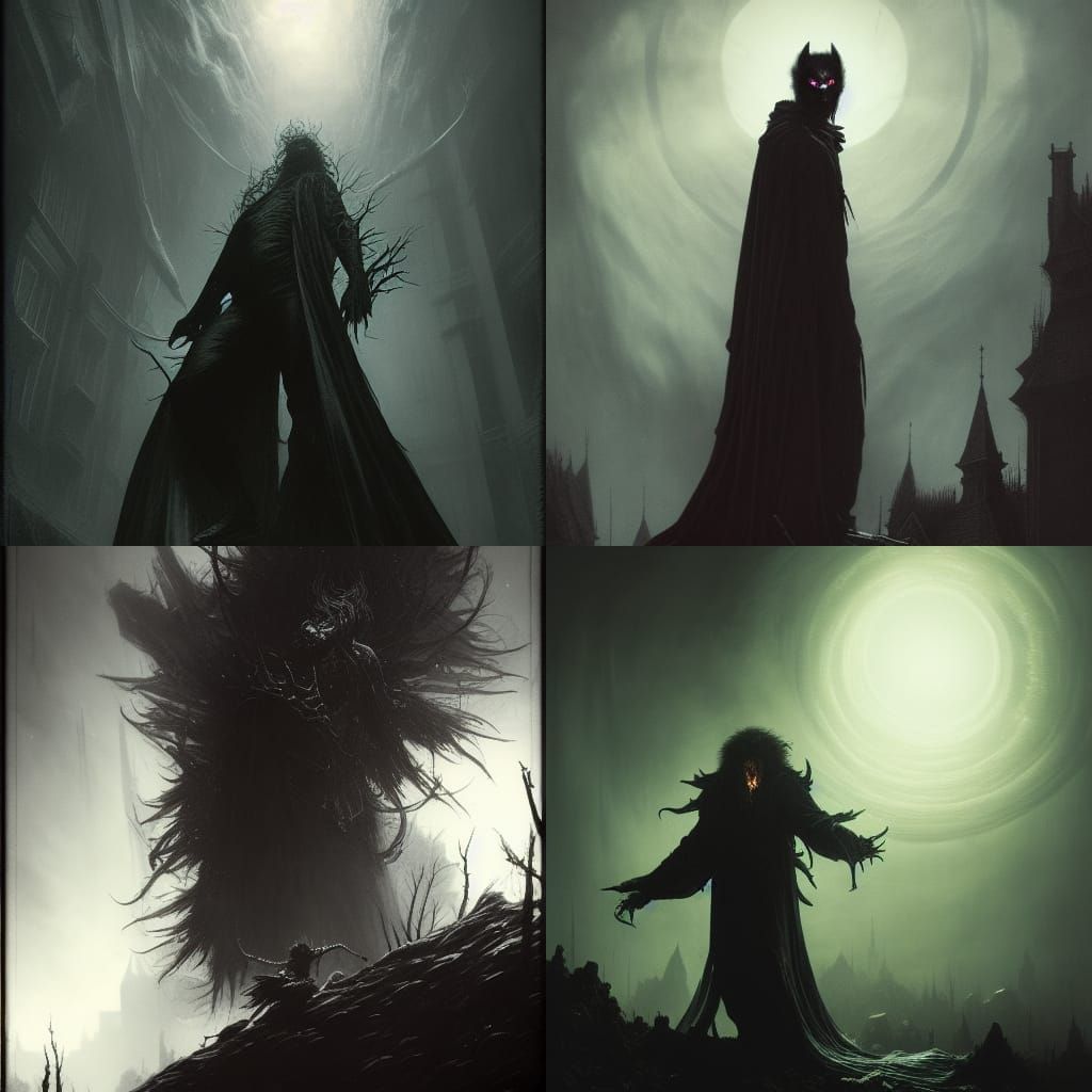 Creature of the night sinister, horror Gustave Doré, a maste...