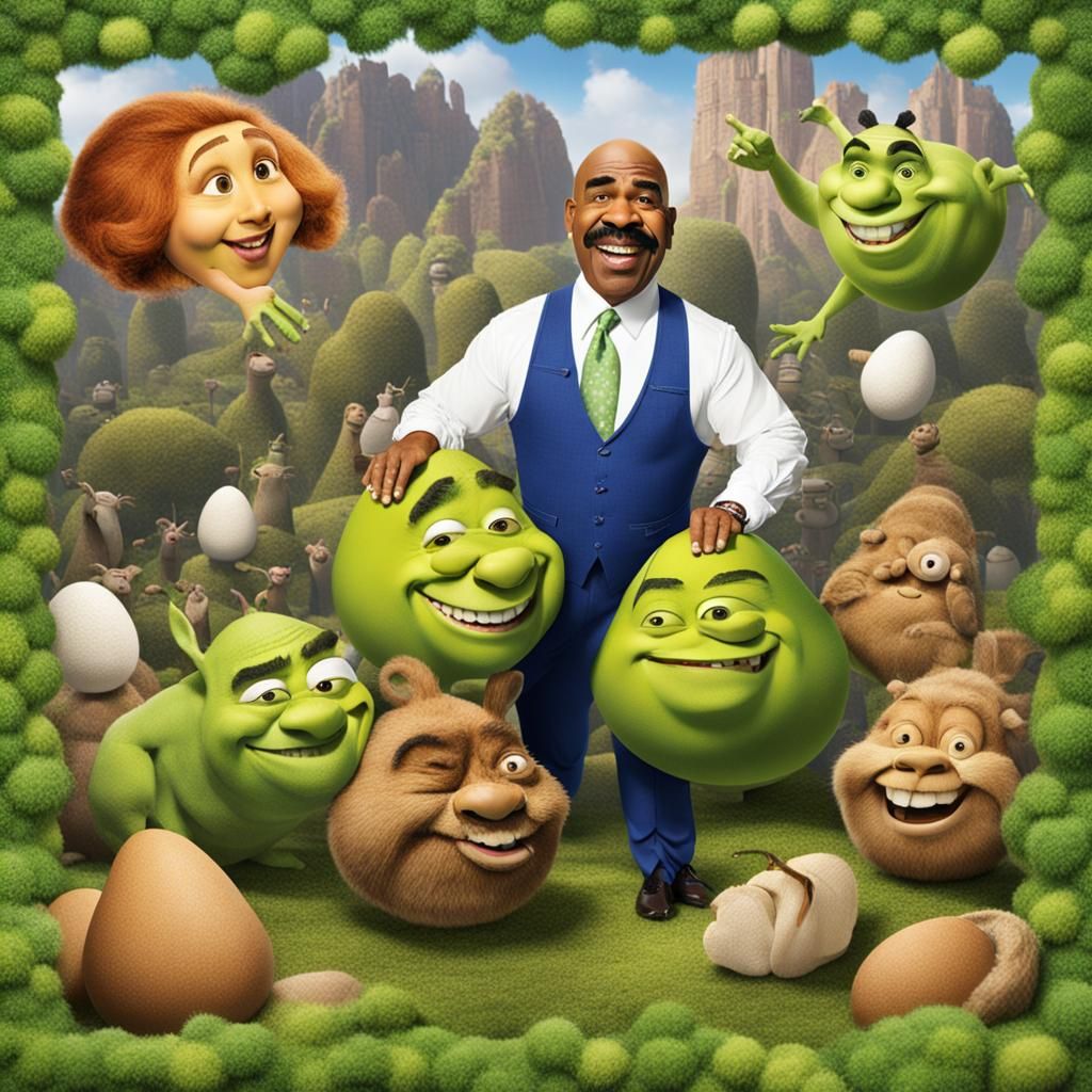 Steve Harvey and the Shreks - AI Generated Artwork - NightCafe Creator