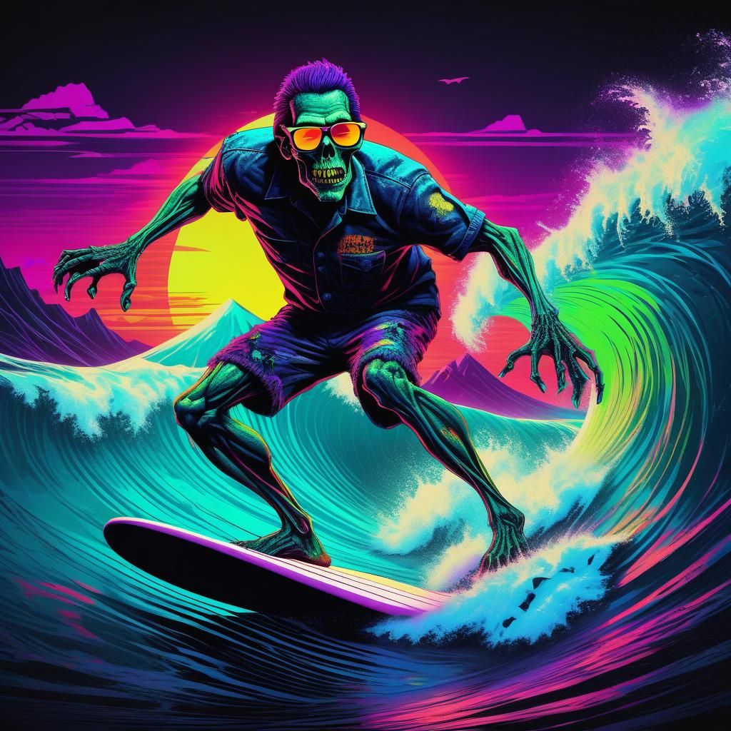 Surf Zombie AI Generated Artwork NightCafe Creator
