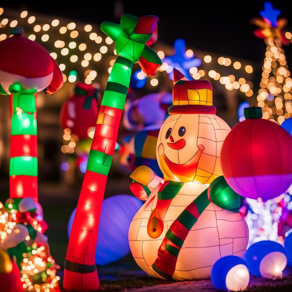 Tacky Christmas inflatables AI Generated Artwork NightCafe Creator