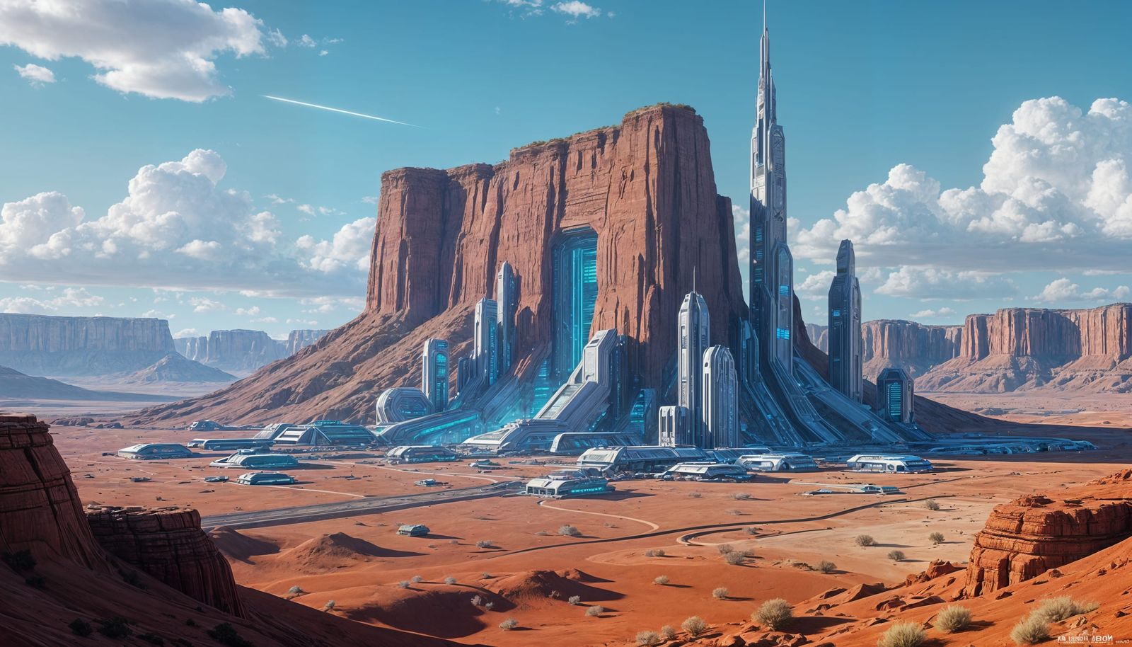 Futuristic City Inside Maroon Mesa