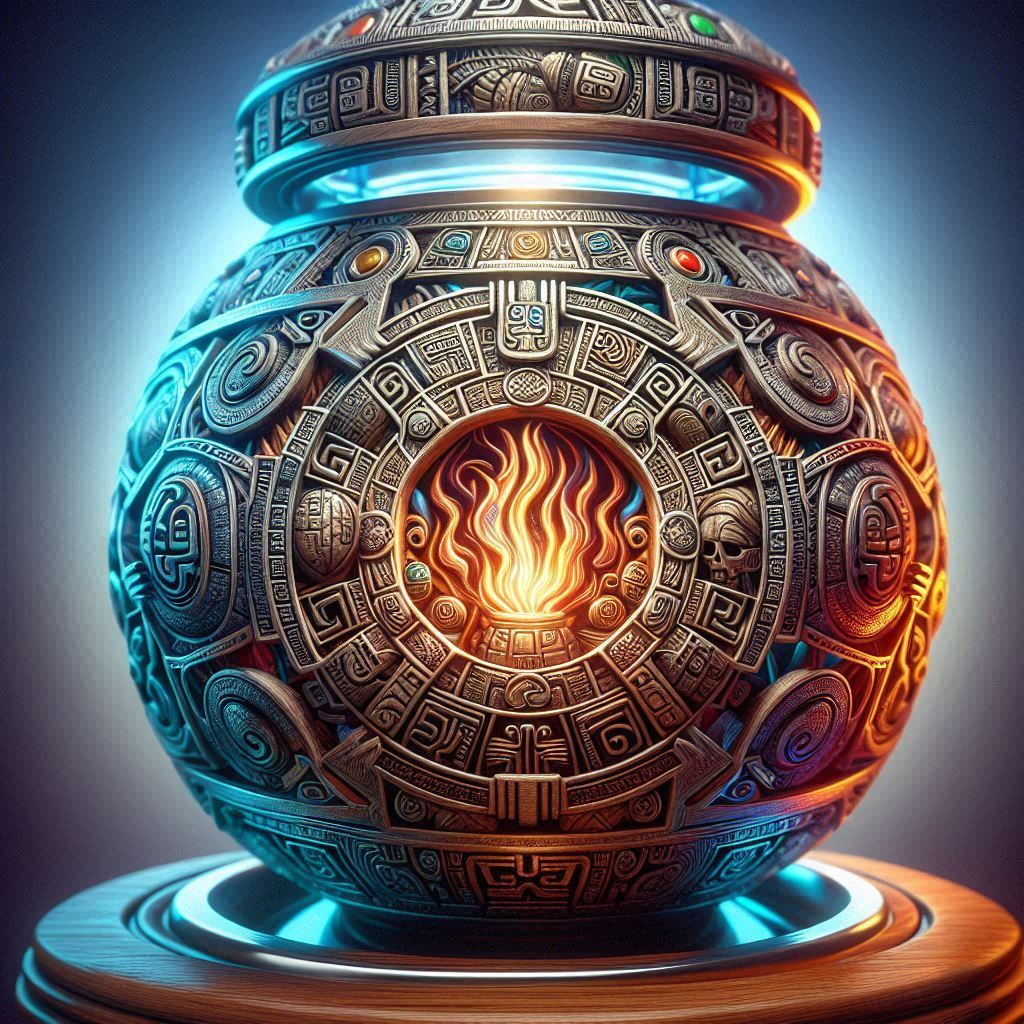 Decorative Canopic jar Aztec Mystal