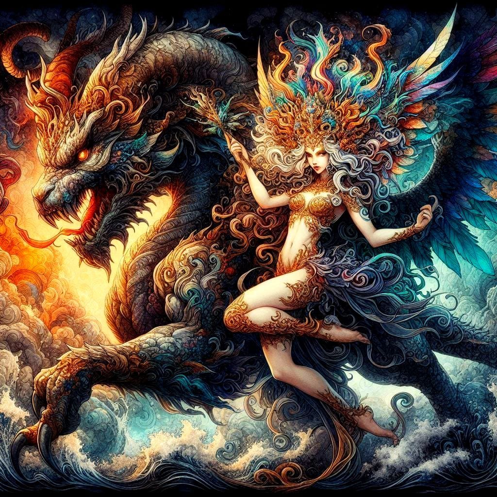 Goddess with her Chimera