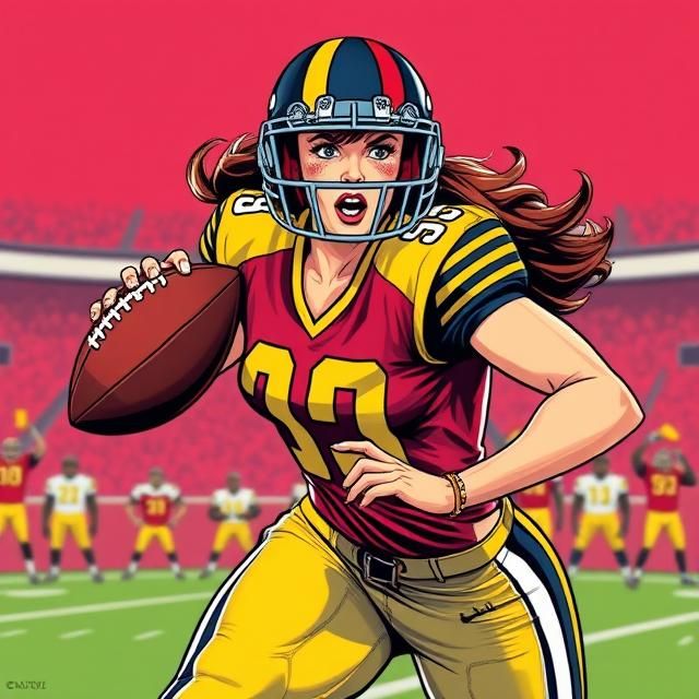 BIG BEAUTIFUL CURVY FEMALE FOOTBALL PLAYER PLAYING FOOTBALL ...