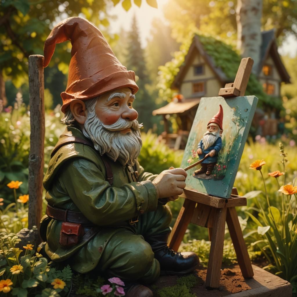 Garden Gnome Painting  by @Kryxo