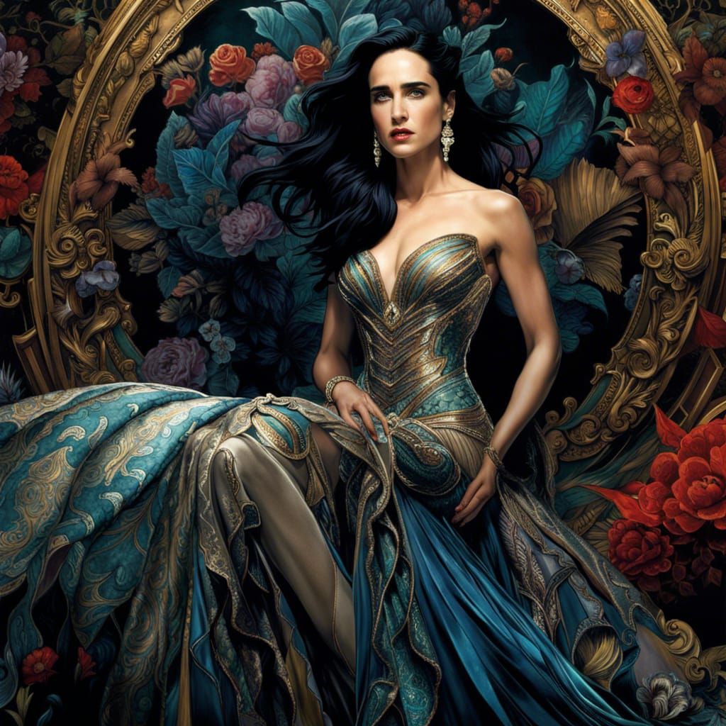 Jennifer Connelly in evening dress AI Generated Artwork