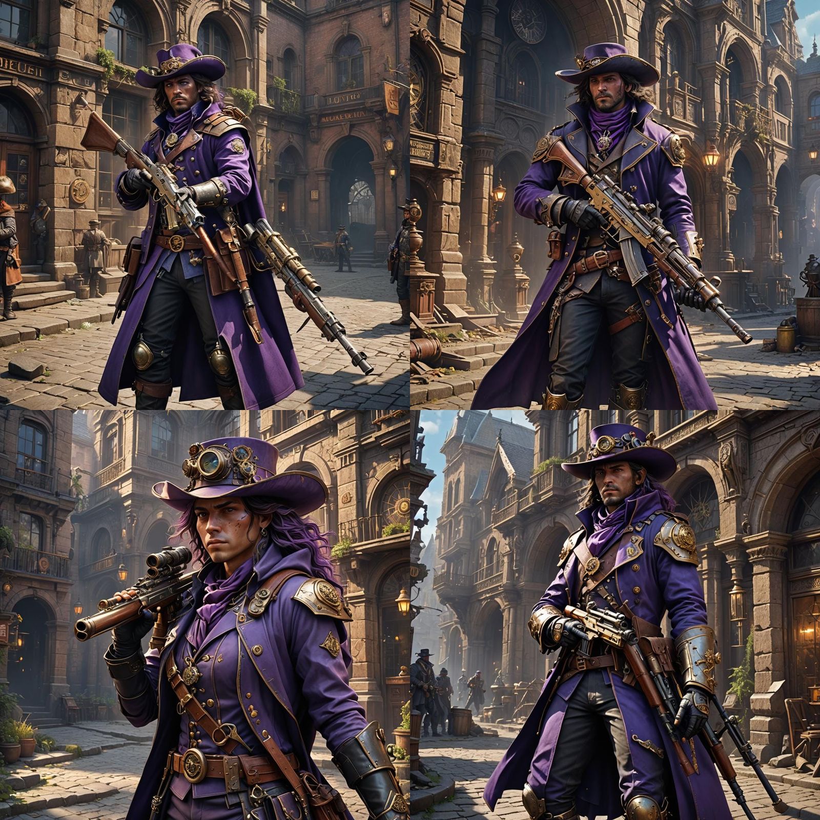 High fantasy Steampunk: musketeer sniper fused with a gunsli...