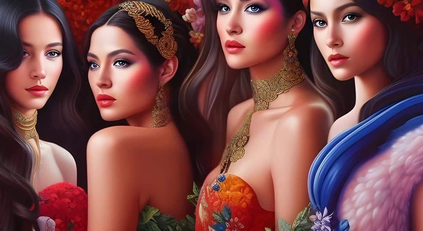 Season Sisters (Spring, Summer, Autumn,Winter) AI Generated Artwork