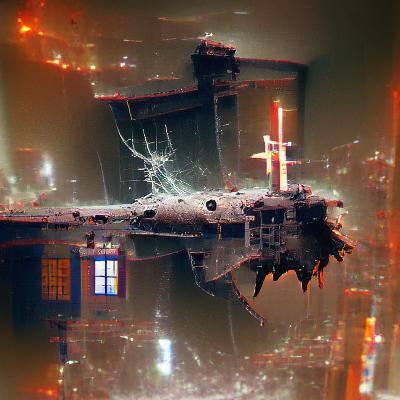 Destroyed Space station - AI Generated Artwork - NightCafe Creator