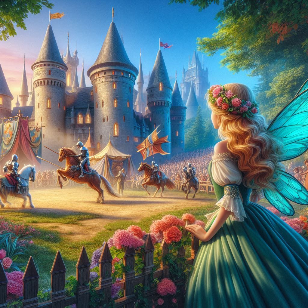 Miss Fairy watches the thrilling jousting match