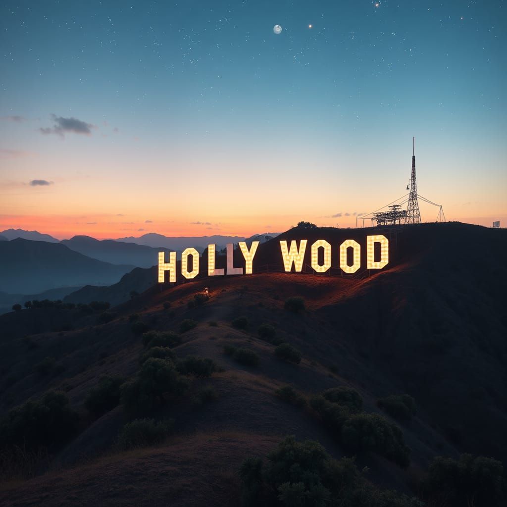 A JOEYWOOD sign stands on the hill like a HOLLYWOOD sign in ...