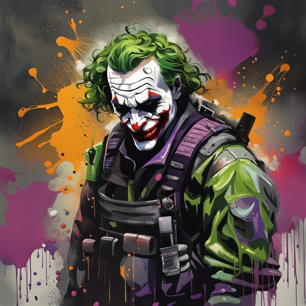 Joker wearing tactical gear - AI Generated Artwork - NightCafe Creator