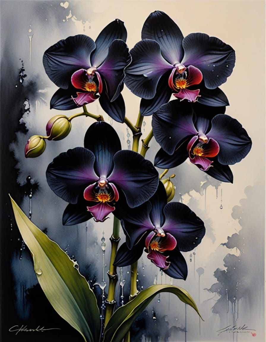 "Rare Black Orchids"  by @MothersHeart