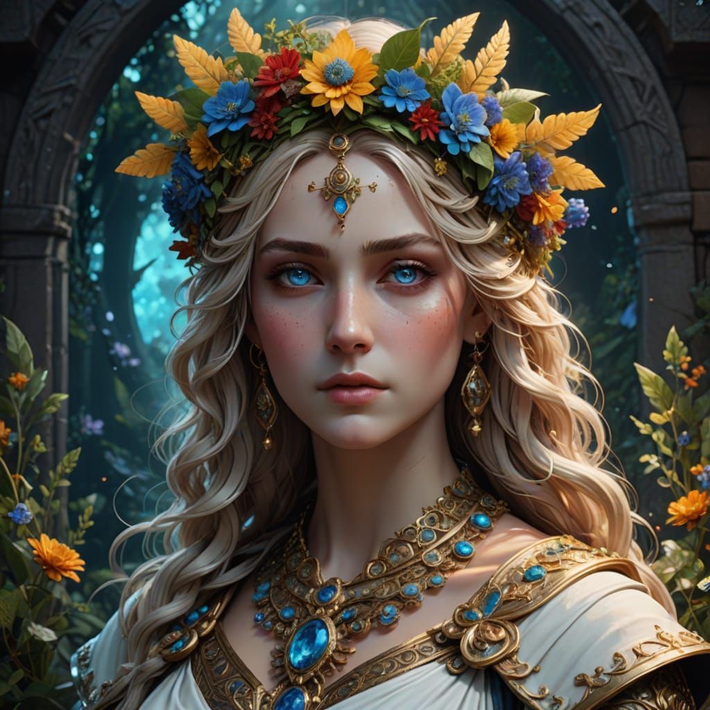 A stunning, close portrait of Hygieia, the Goddess of Healing.  by @Athena