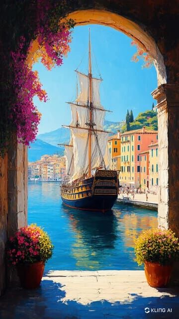 View through an archway