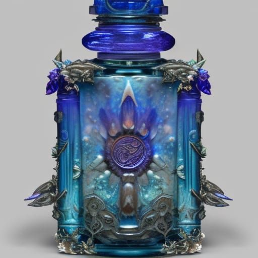 Kyanite perfume bottle - AI Generated Artwork - NightCafe Creator