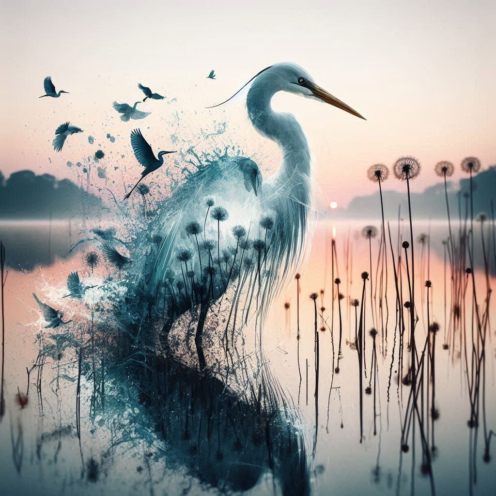 Egret in the Evening