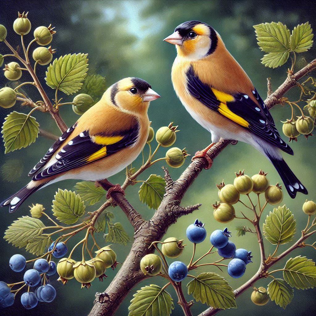 Finches and Berries (DALL-E3)