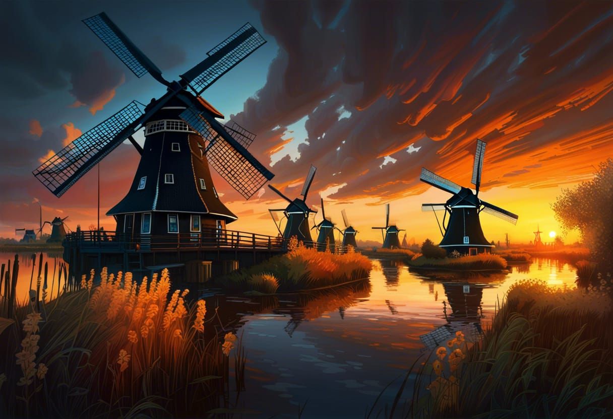 Windmills in Amsterdam  by @Mike Ritchie