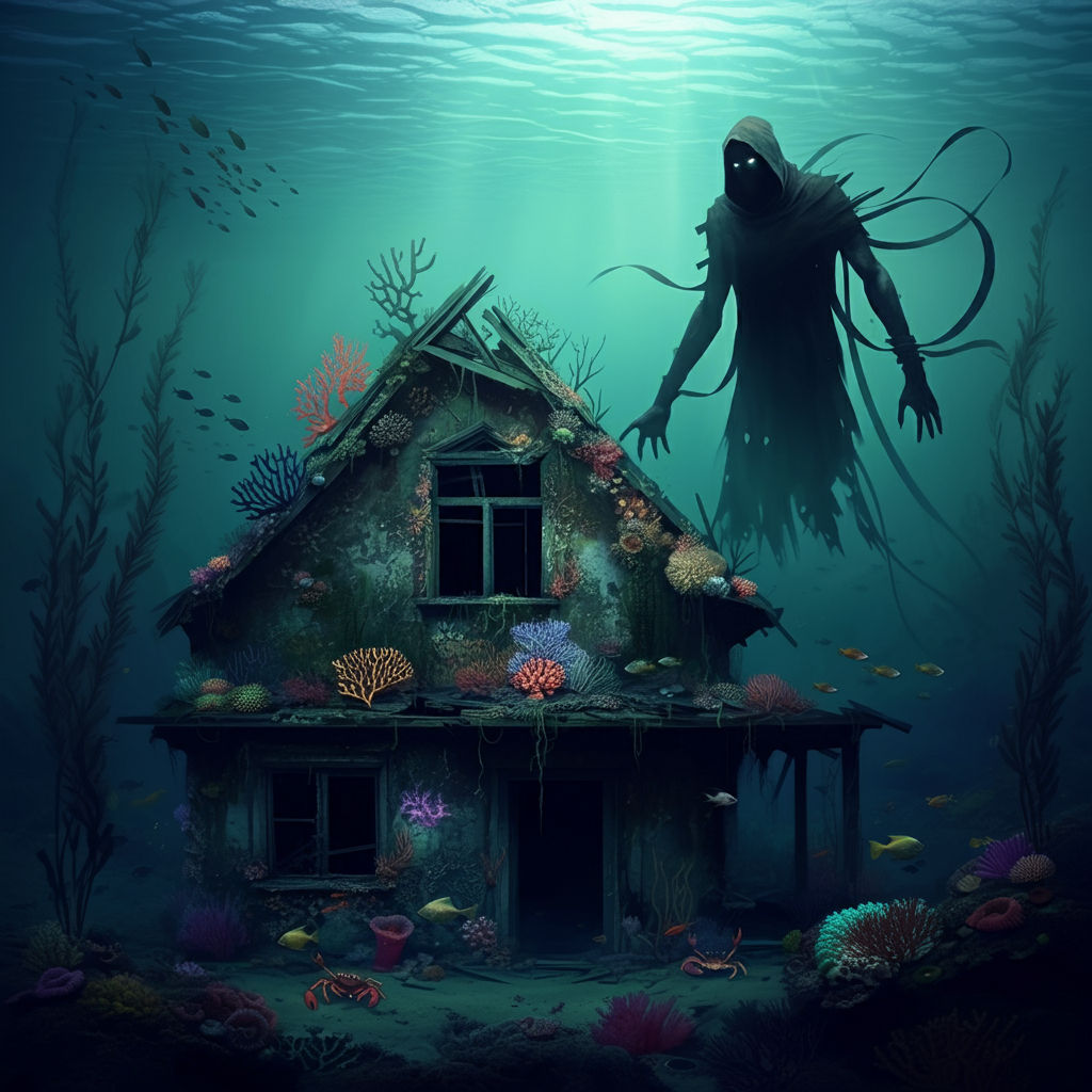 A spectre haunts its former home, lost to sea level rise. Would you dare boat to it at night?