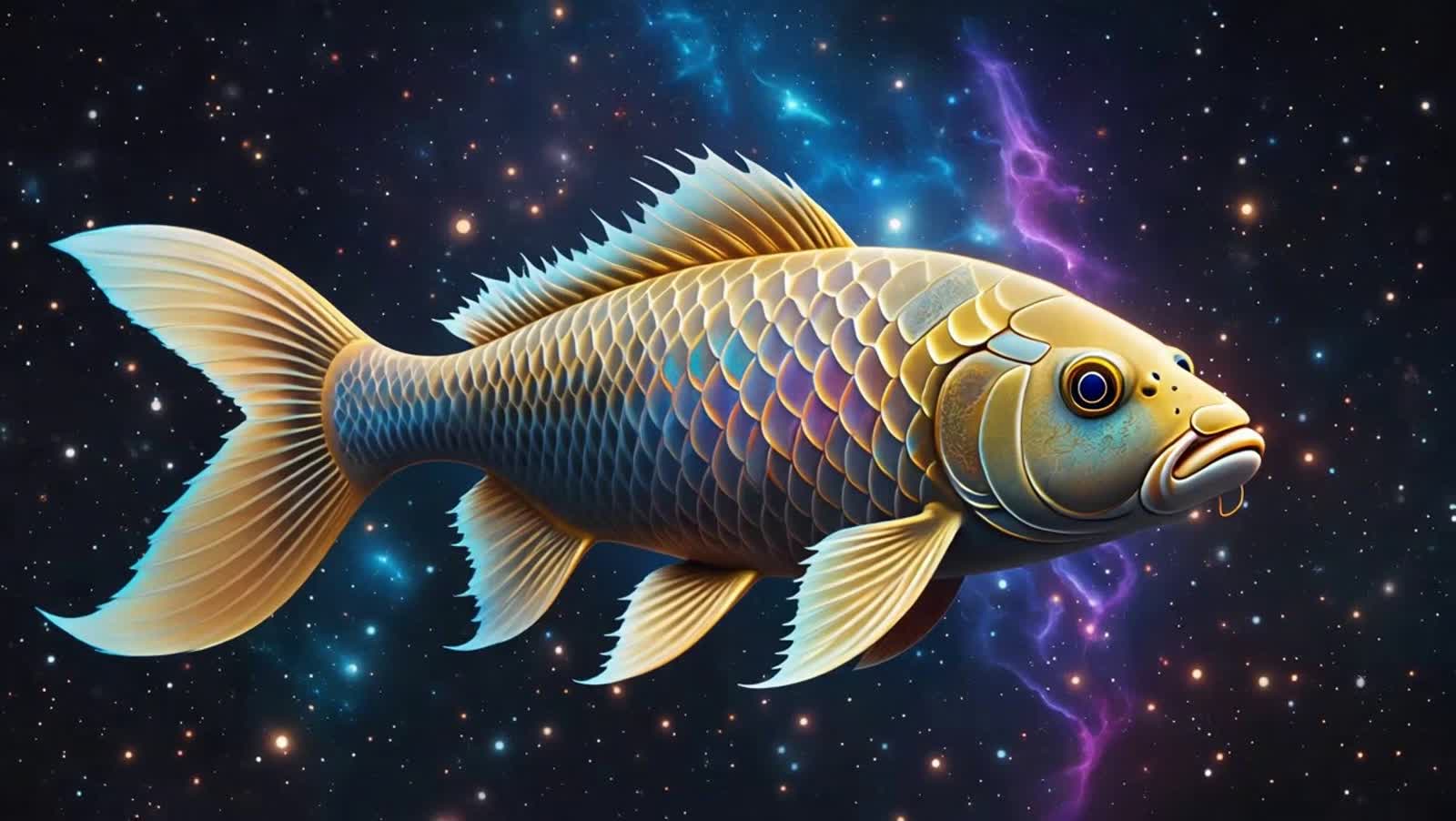 Koi fish in space